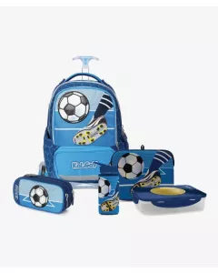 כחול T.Schoolbag Soccer Game סט המארז המושלם