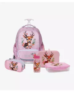 ורוד בהיר T.Schoolbag Forest Deer סט המארז המושלם