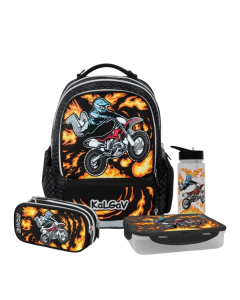 שחור Schoolbag Motorcycle XFIX - סט כיתה א
