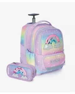 תיק + קלמר לילך/גרדיאנט  Itrolly Rainbow