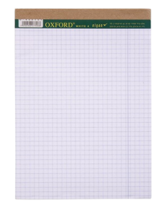 בלוק סיכה אוקספורד 50 דף A5 משובץ לבן