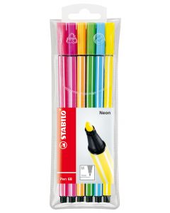 סט 6 עטי לבד בצבעי נאון STABILO 88