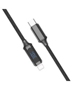 RE כבל טעינה מהירה 30W כולל תצוגה דיגיטלית Type-C - Lightning  באורך 1.2 מטר