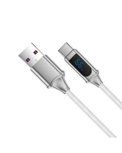 RE כבל טעינה 6A כולל תצוגה דיגיטלית Type-C - USB באורך 1.2 מטר
