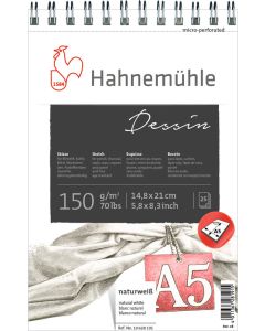 Hahnemuhle בלוק לצבע מים - Dessin Sketch Papers A5 150 גרם 25 ספירלה לצבעי מים