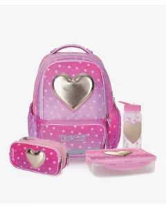 ורוד כהה Schoolbag Love XFIX - סט כיתה א
