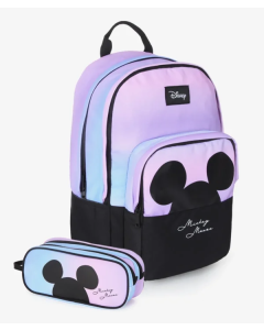תיק+קלמר שחור/פסטל Disney Gradient Mickey