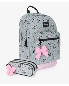 תיק+קלמר אפור/ורוד Disney Grey Minnie