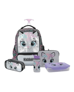 סט המארז המושלם שחור/כסוף T.Schoolbag Cat