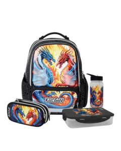 סט כיתה א- שחור Schoolbag Dragons XFIX