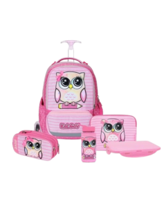 סט המארז המושלם X-FIX ורוד Schoolbag Owl