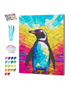 SPLAT PLANET יצירה לפי מספרים בחימר- פינגווין 30x40 ס"מ
