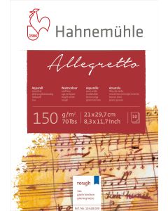 Hahnemuhle בלוק לצבע מים - Allegretto Akademie Watercolour A4 150 גרם 10 לצבעי מים