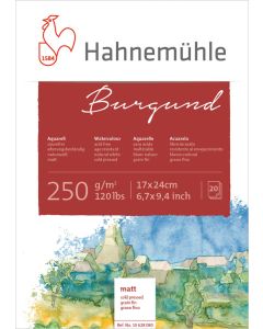 HAHNEMUHLE  Burgund בלוק 12X17 לצבעי מים כבישה קרה 250 גרם
