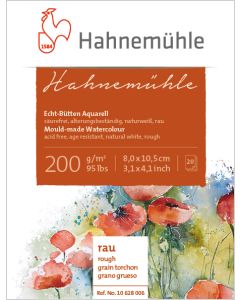 HAHNEMUHLE  Mould-made בלוק לצבעי מים 8X10.5 מחוספס 200 גרם